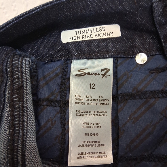 Seven 7 New Jeans High-Rise Skinny Jeans in Dark Indigo - Picture 11 of 16